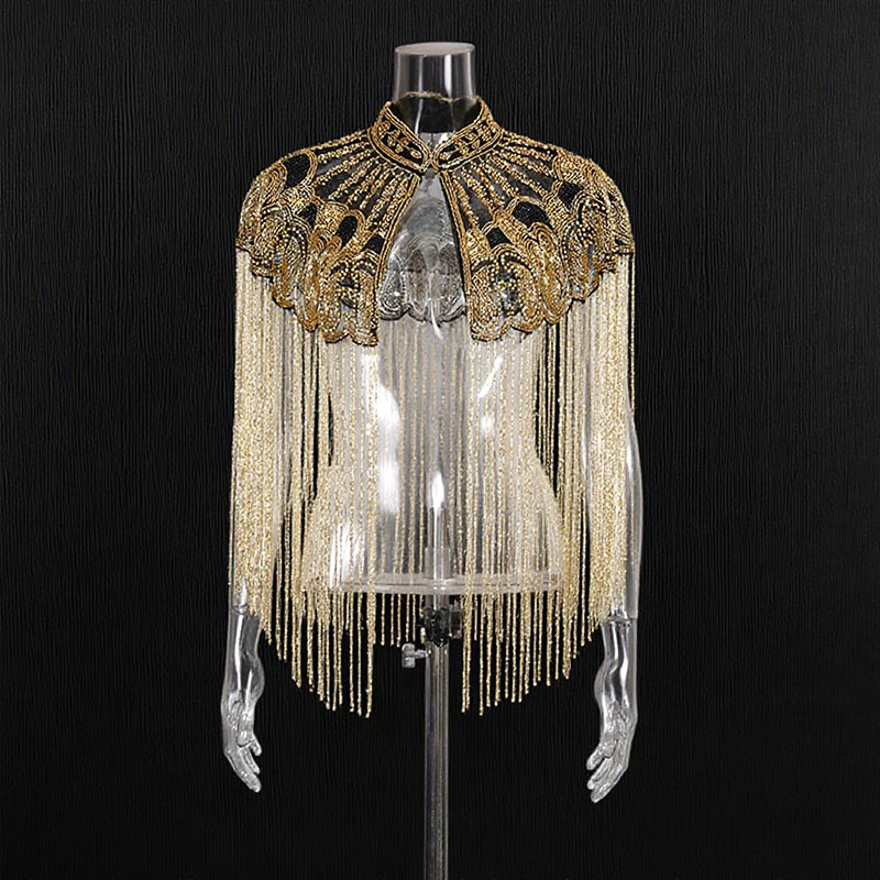 Women's Fashionable Tassel Round Neck Banquet Party Coats