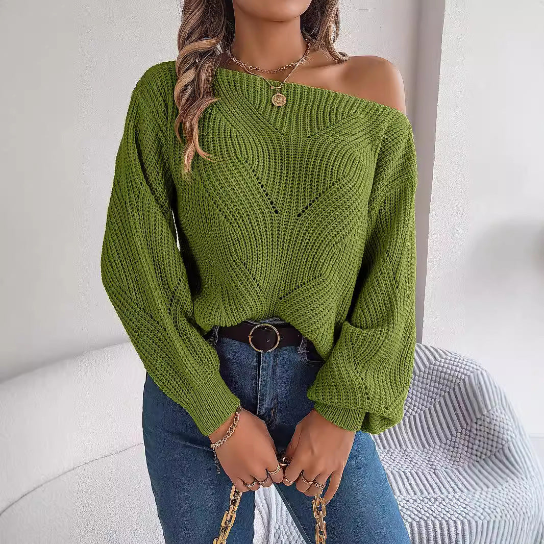 Attractive Glamorous Women's Casual Lantern Sleeve Sweater