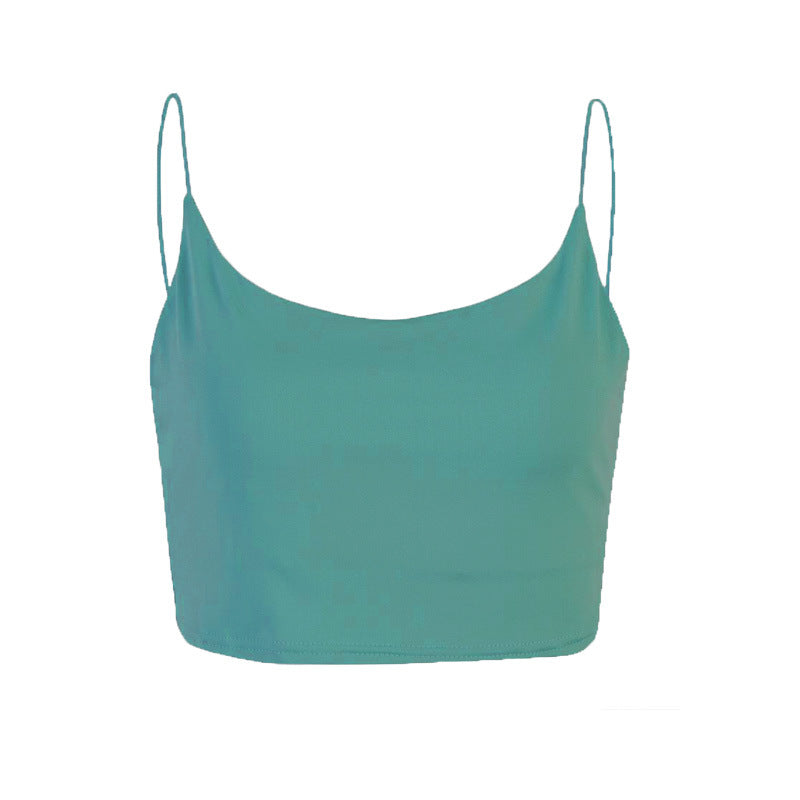 Women's Summer Solid Color Sexy Spaghetti Straps Tops
