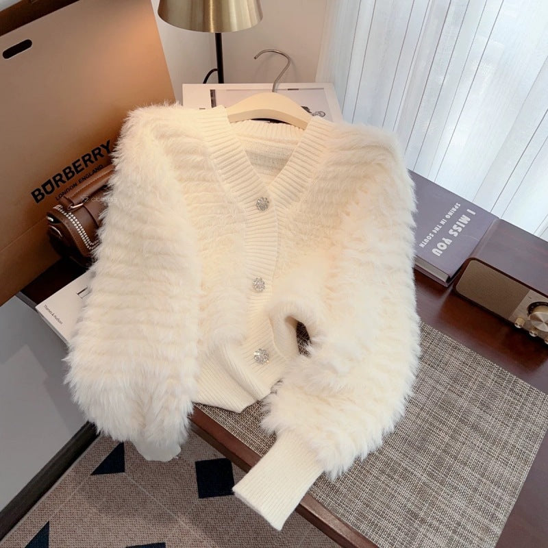 Women's Korean Style Artificial Mink Fur Advanced Soft Coats