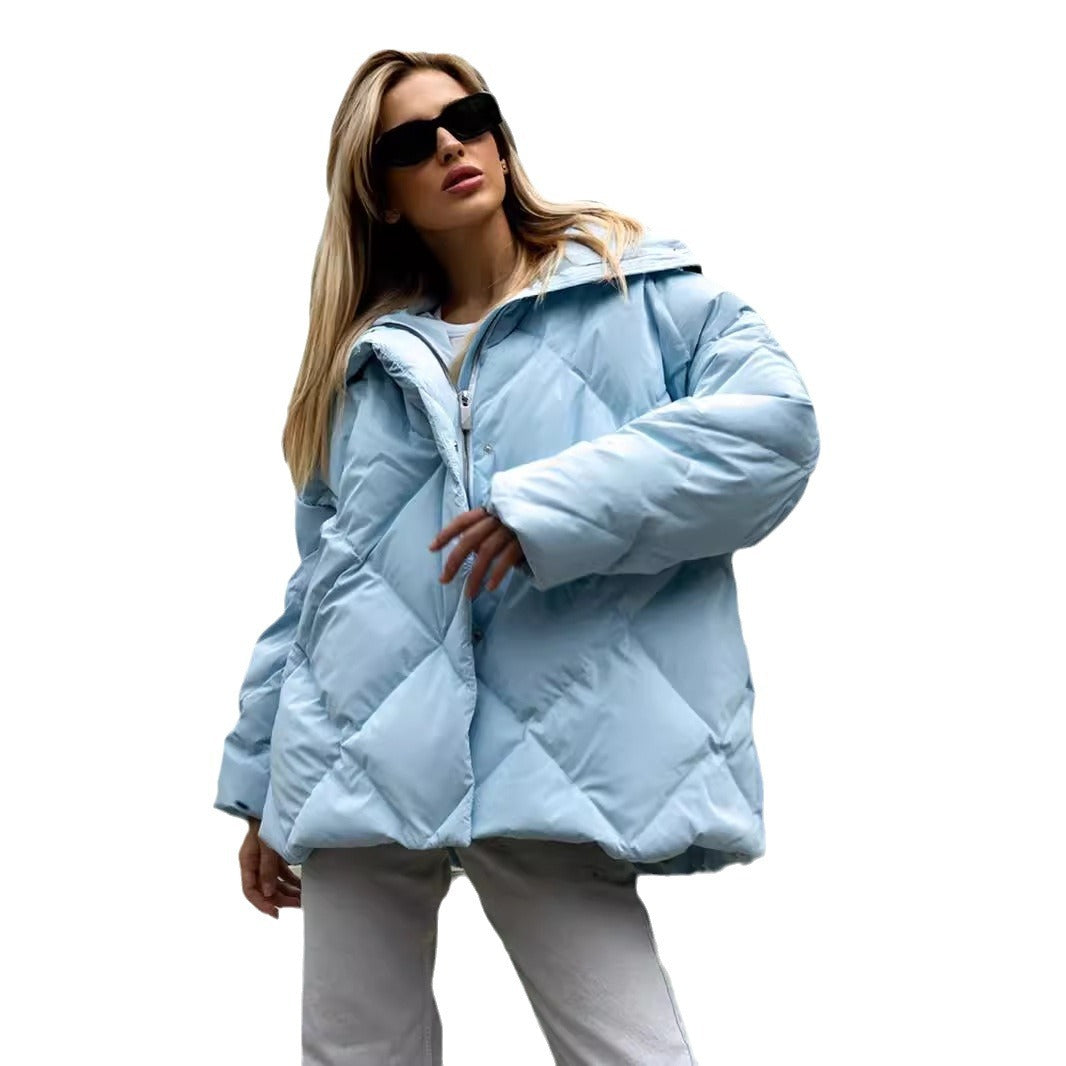 Rhombus Baggy Matte Glossy Lapel Casual Coats