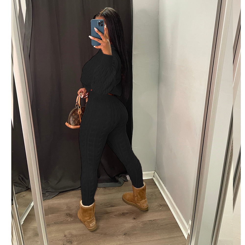 Innovative Women's Personality Zipper Set Two-piece Fashion Casual Suit