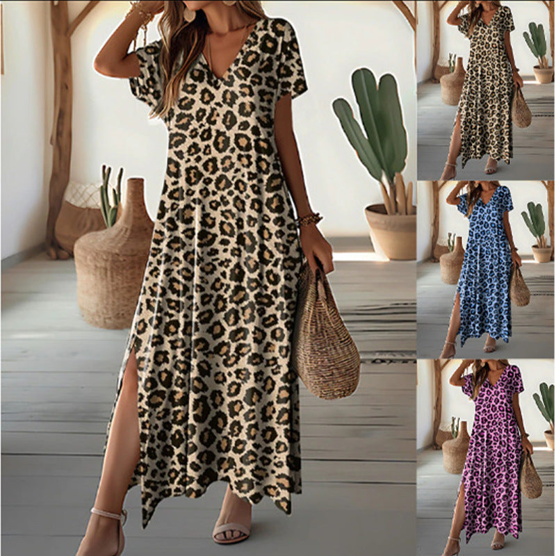 Summer Casual Loose Long Printed Collar Shorts
