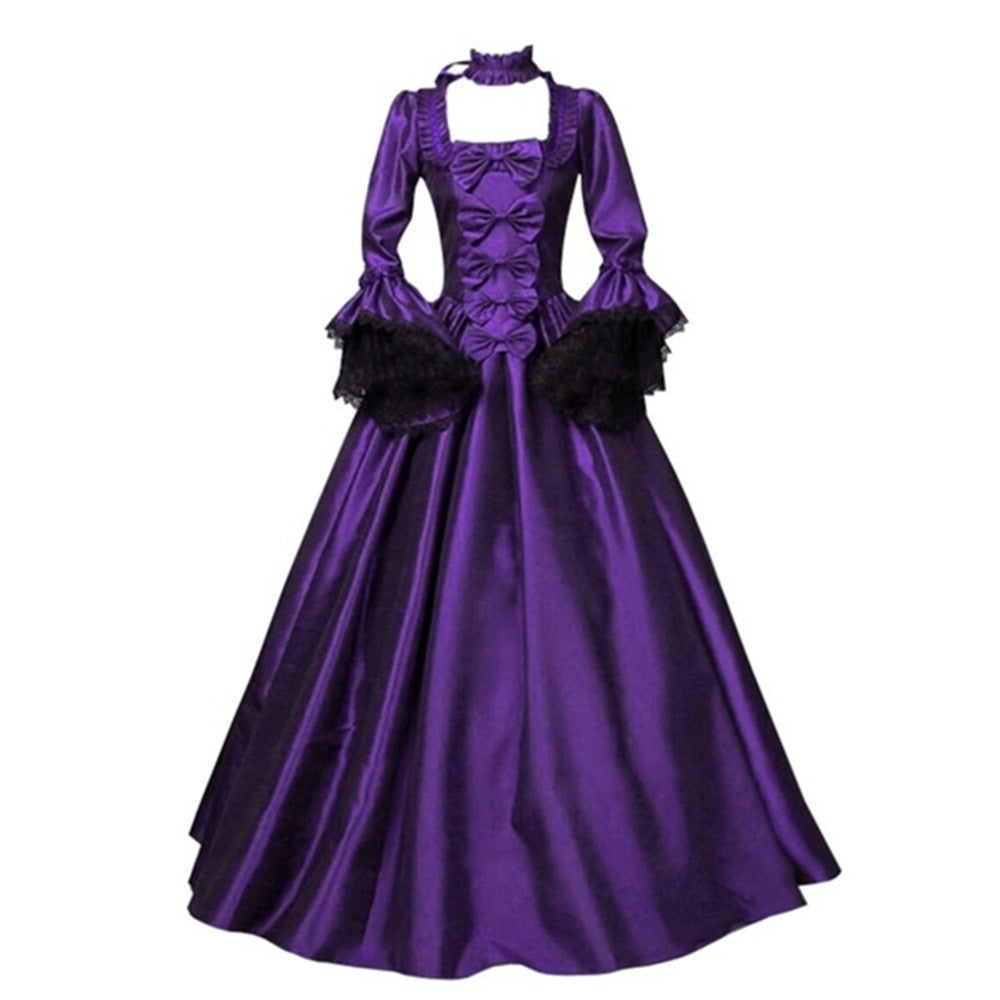 Lace Stitching Large Bell Sleeve Medieval Dress