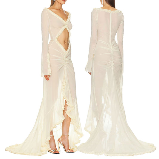 French Style High Sense Temperament Goddess Slim Fit Evening Dresses