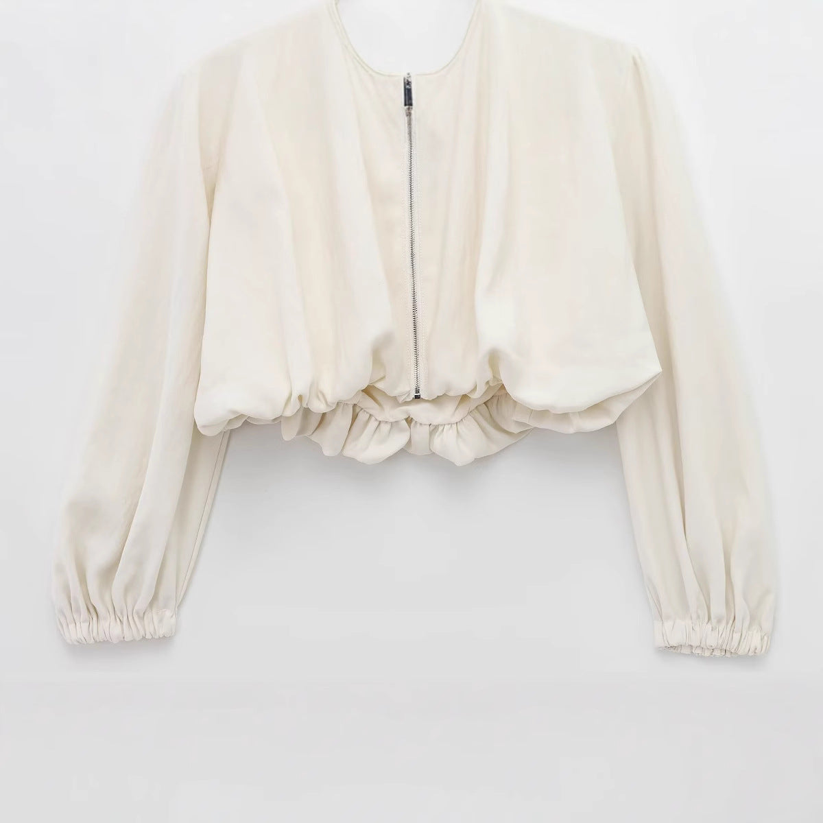 Women's Spring Solid Color Bud Crew Neck Coats