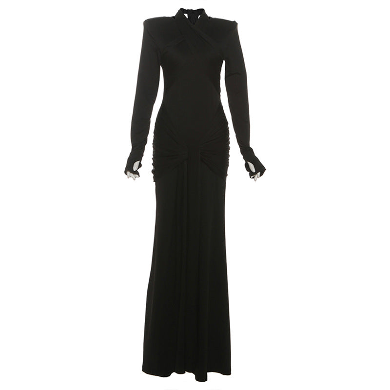 Women's Autumn Sexy Slim Streamer Long Sleeve Dress Dresses