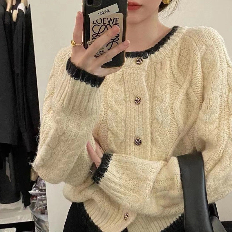 Women's Korean Style Round Neck Outer Wear High-grade Idle Women's Sweater