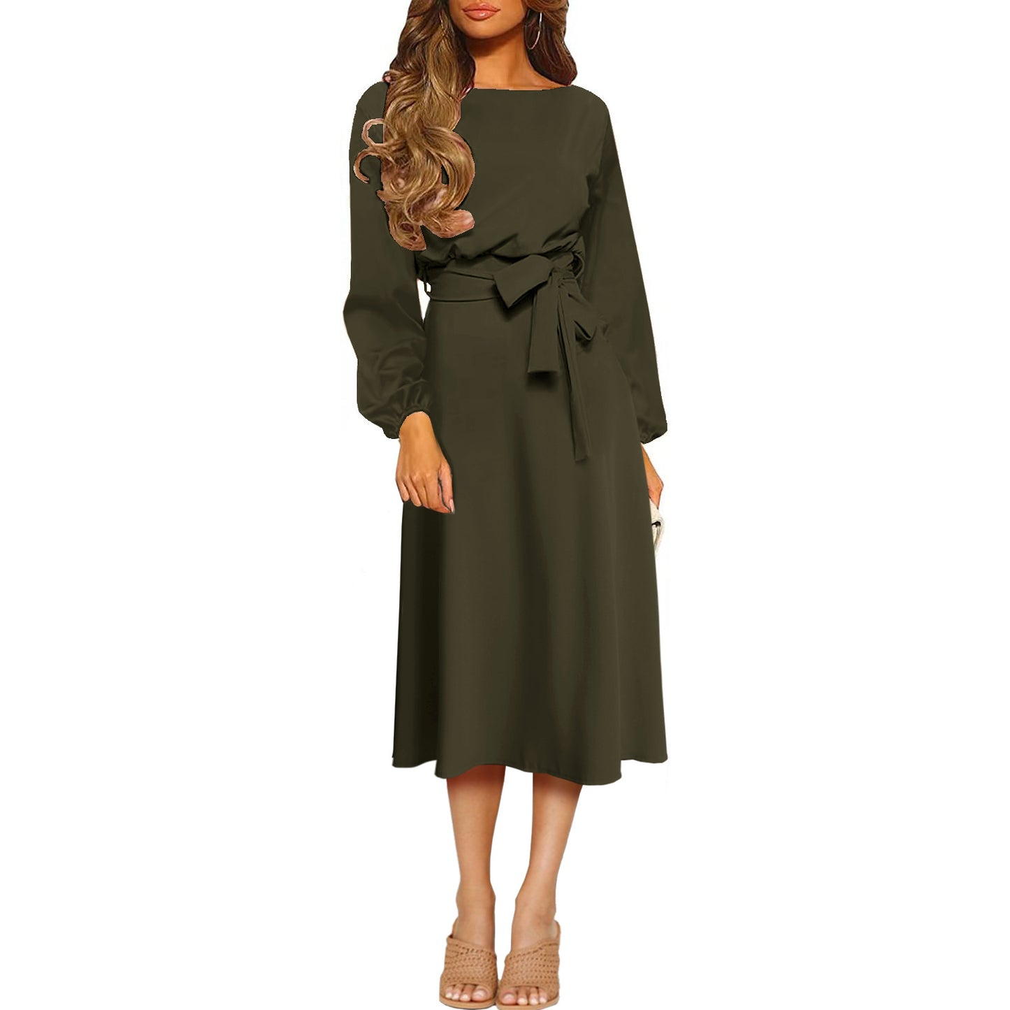 Mid-length Temperament Commute Long Sleeve High Dress