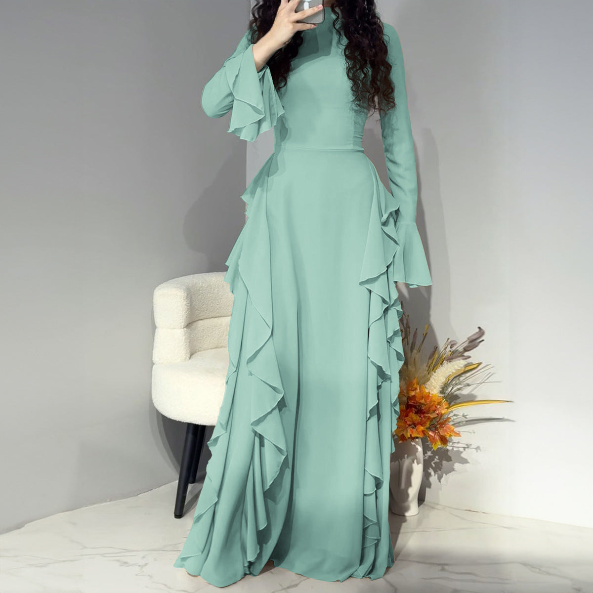 Comfortable Women's Fashion Long-sleeved Temperament Commute Dress