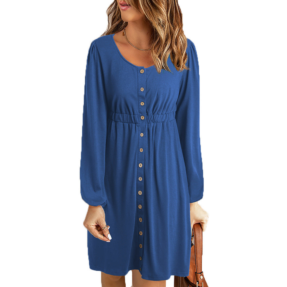 Casual Solid Color Sexy Long Sleeves Dress