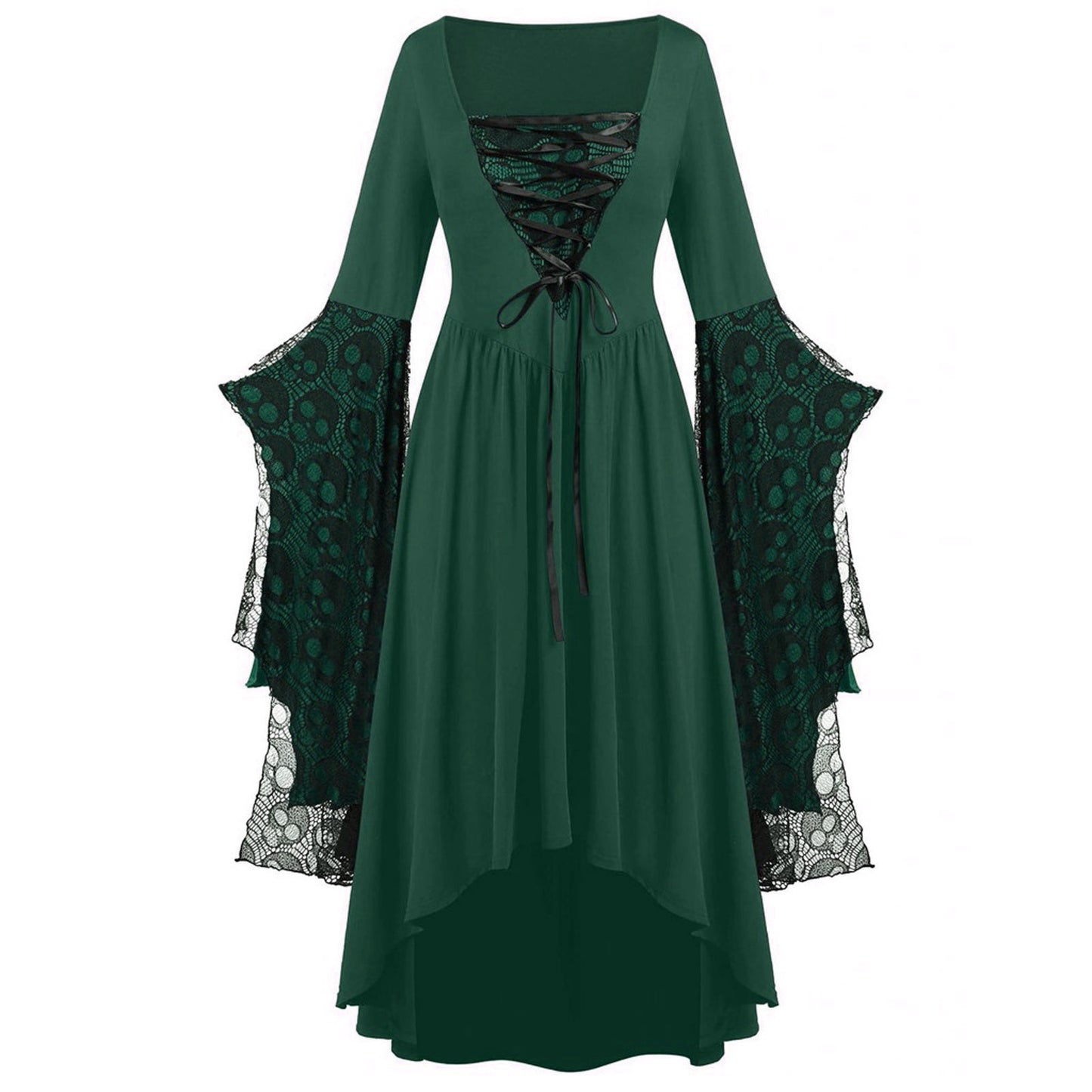 Unique Women's Halloween Skull Lace Tied Dress