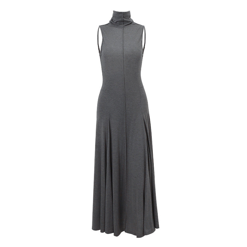Women's Summer Sexy Reverse Car Half Turtleneck Backless Slimming Dresses