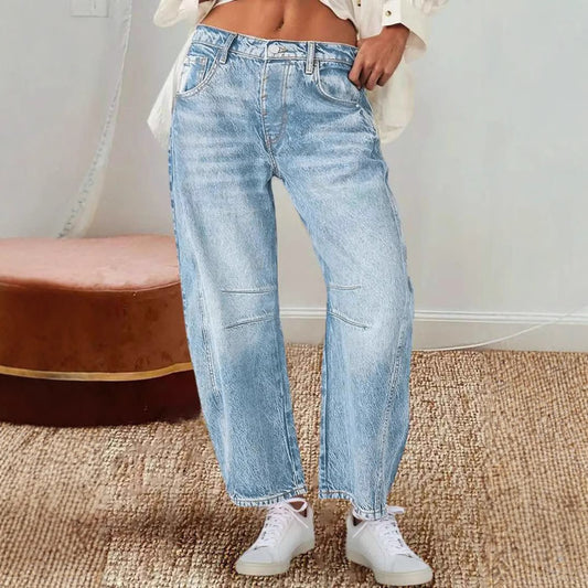 Women's Retro Banana Loose Machete Trousers Wide Jeans