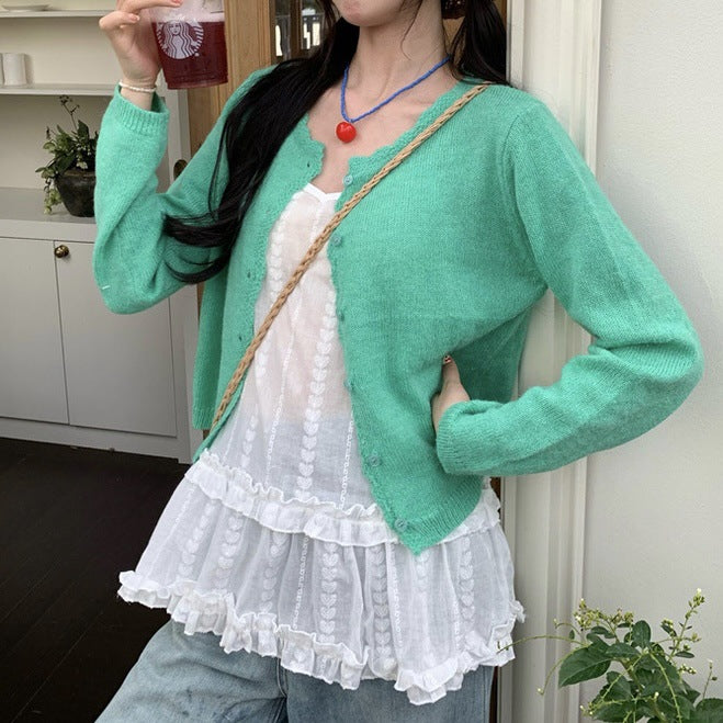 Women's Round Neck Korean Dopamine Gentle Women's Sweater