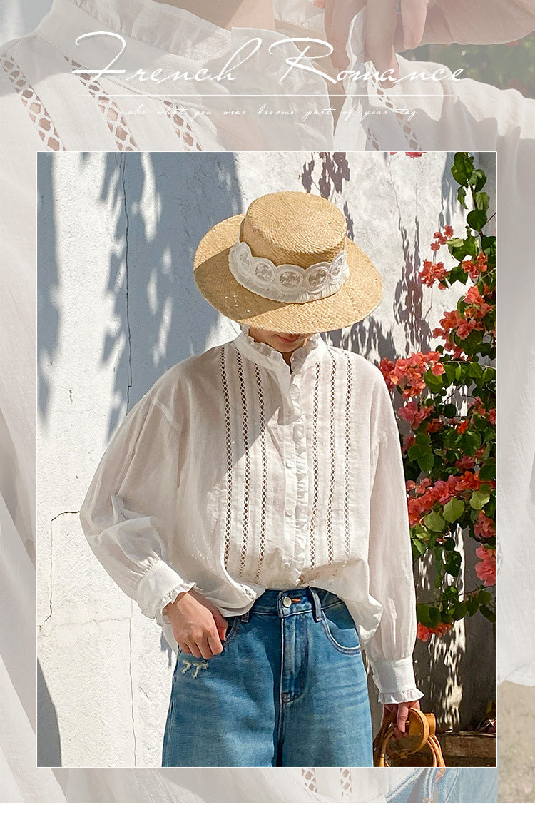 Women's White Shirt Cotton Linen South Loose Blouses