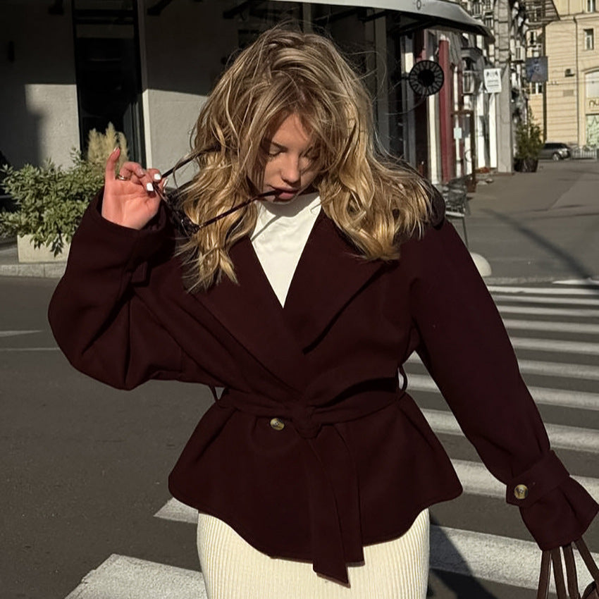 Women's Retro Design Long Sleeves Collar Commuter Temperament Suits