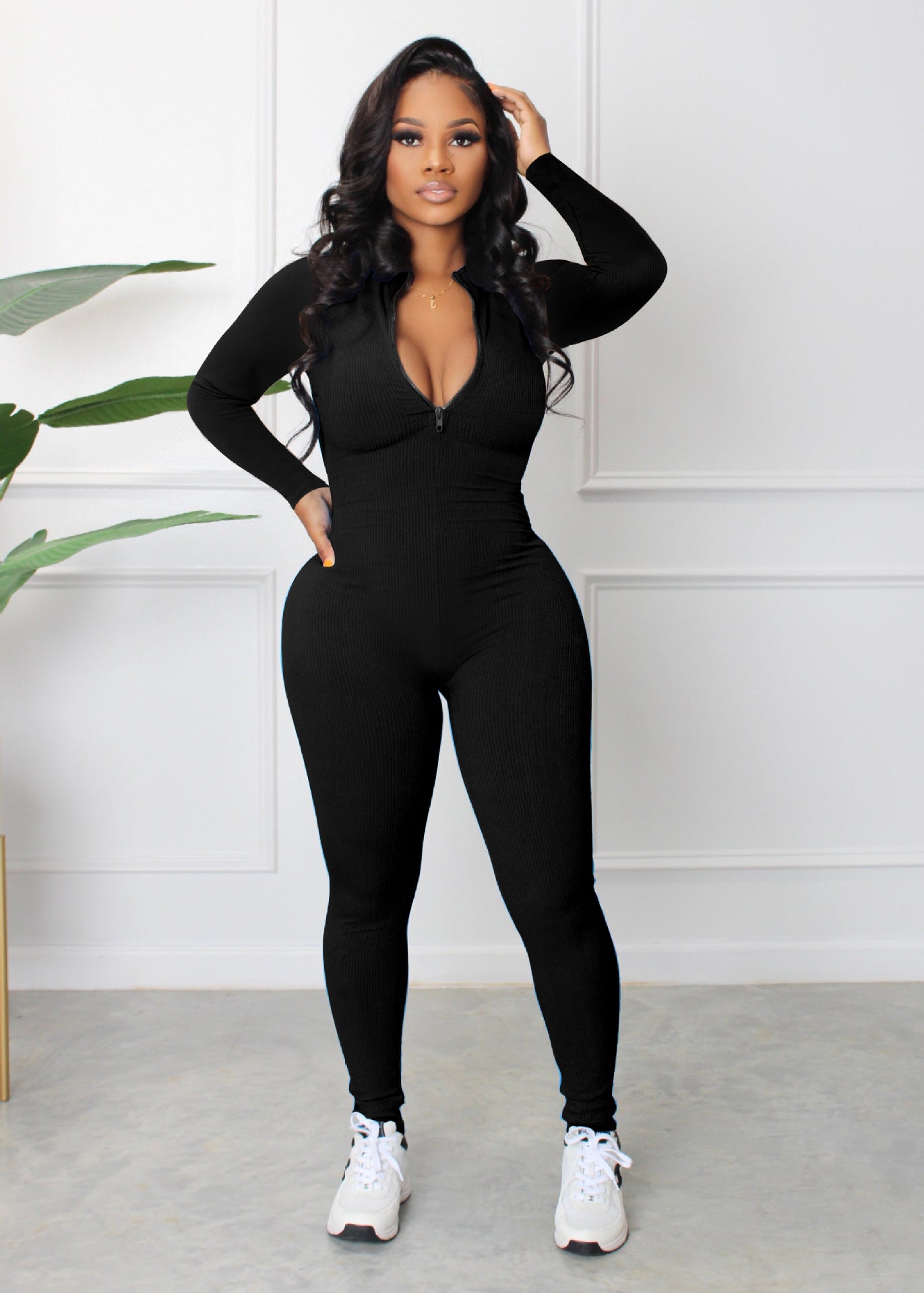 Trendy Autumn Sunken Stripe Zipper Sports Suits