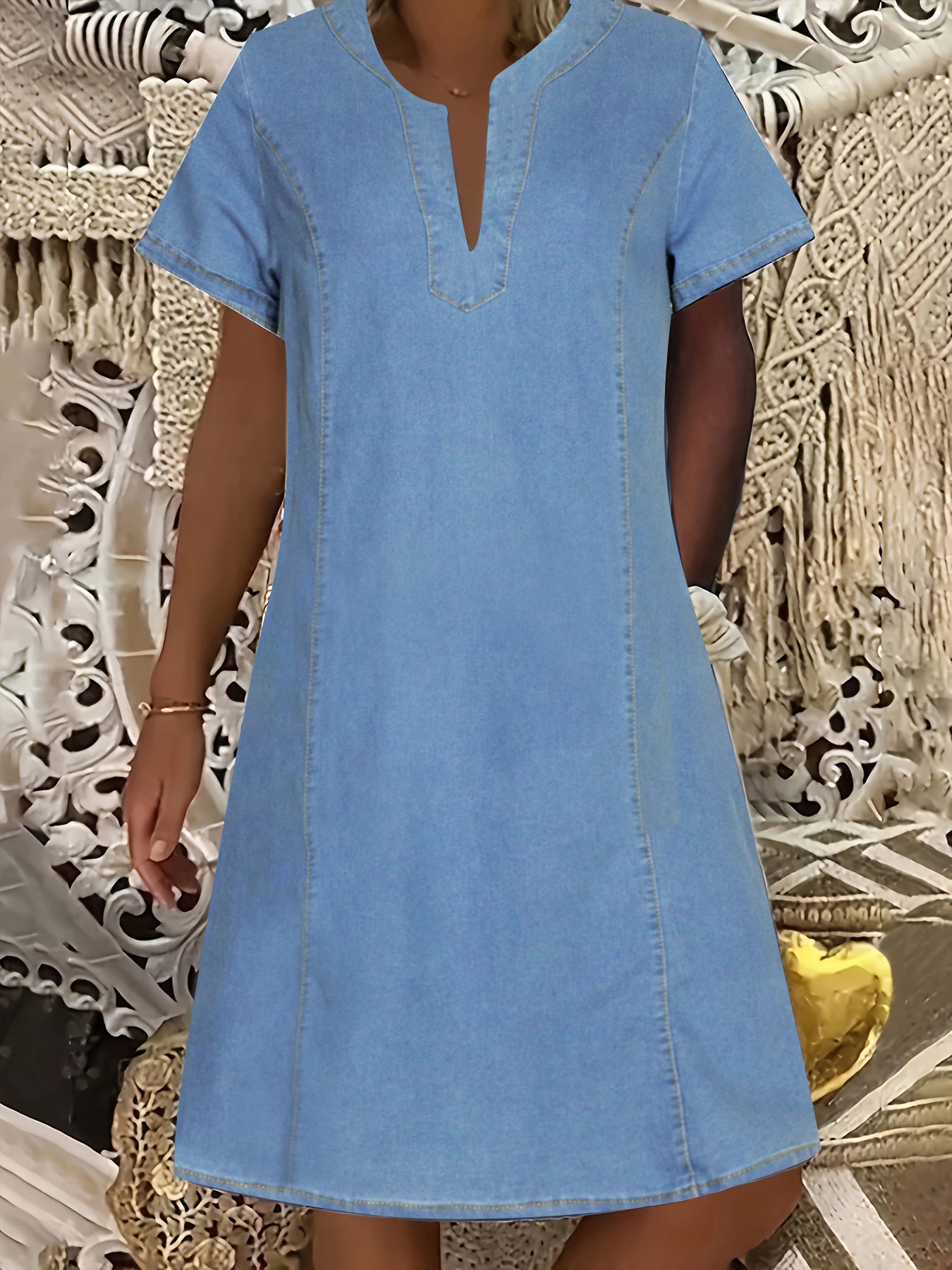 Women's Denim Dress Solid Color Thin Mid-length Dresses