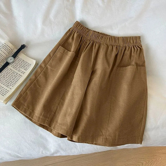 Women's Style Cotton Pocket Design Summer Versatile Shorts