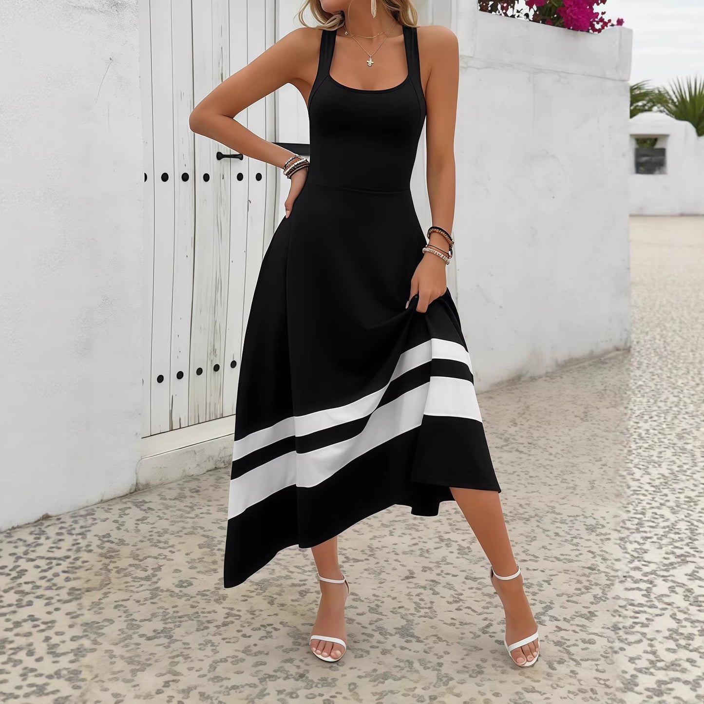Women's Summer Seaside Vacation Backless Long Clothing
