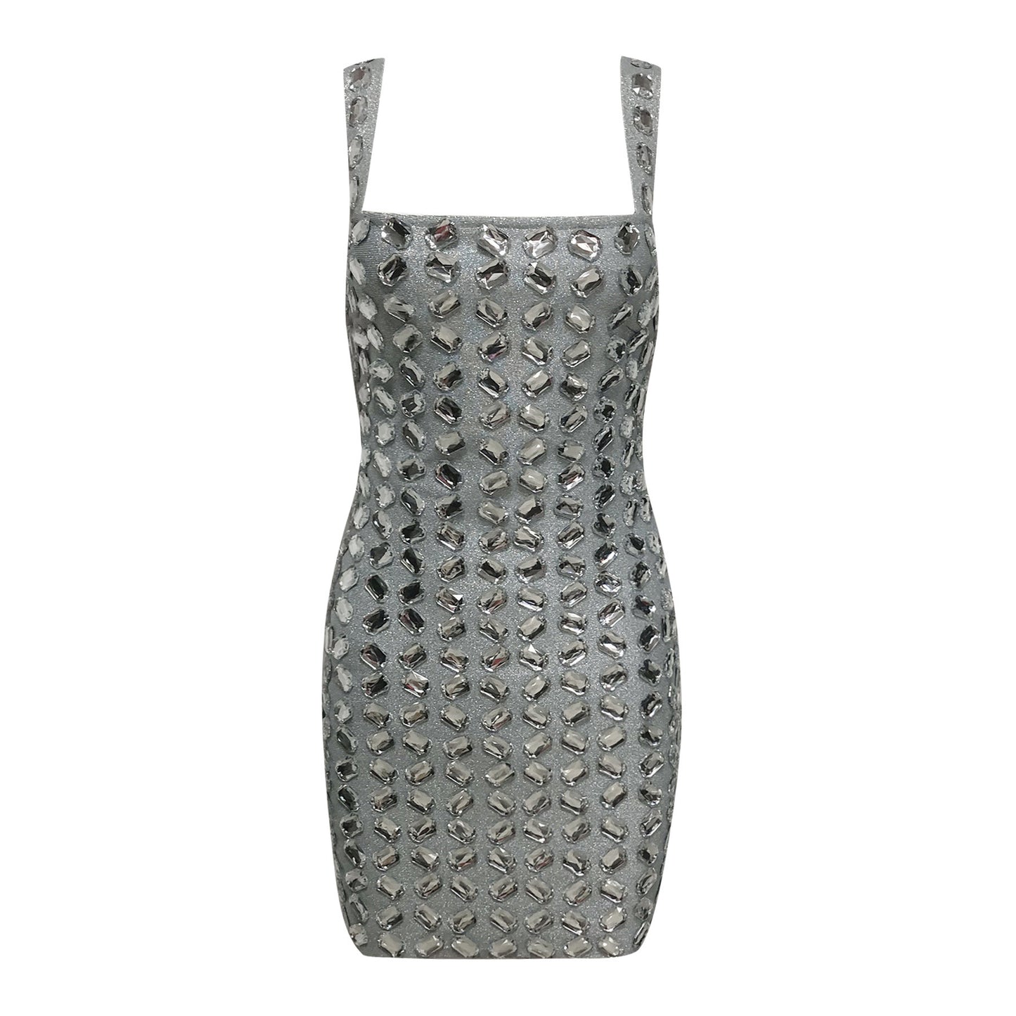 Women's Winter Solid Color Rhinestone Sexy Spaghetti Dresses