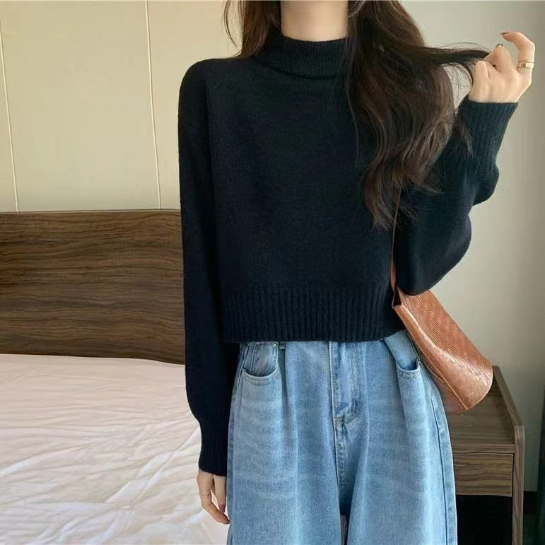 Women's Turtleneck Loose Soft Glutinous Knitted Bottoming Tops
