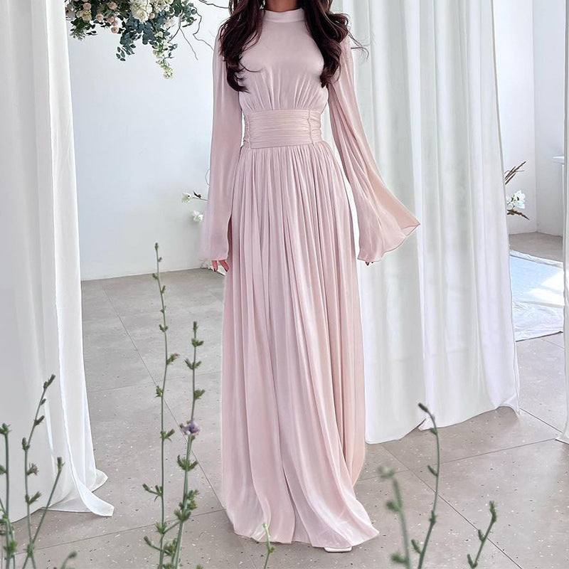 Autumn Round Neck French Entry Lux Dresses