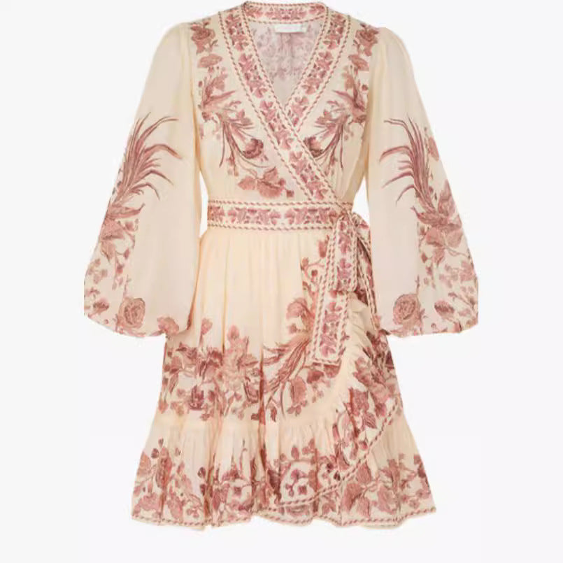 Classic Fashionable Printed Long Sleeve Dress Dresses