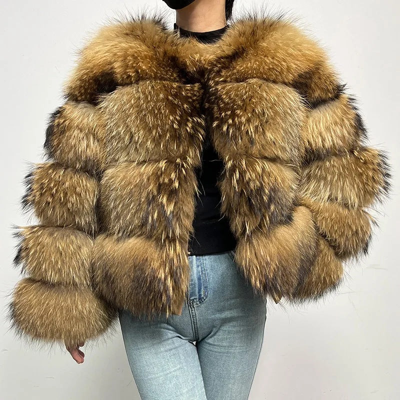 Women's Beautiful Winter Fur Imitation Stitching Coats