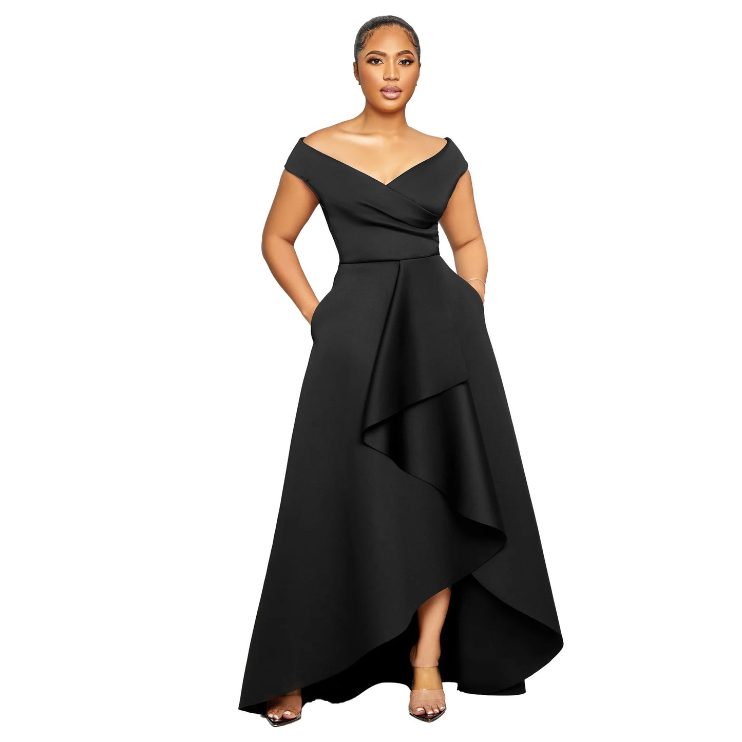 Sexy Solid Color Sleeveless Large Swing Dresses