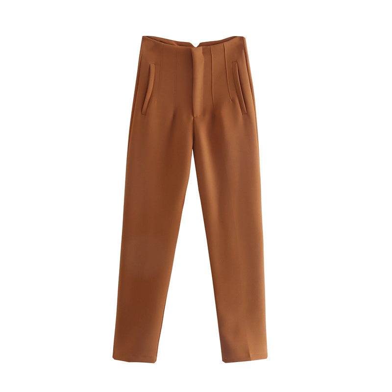 Women's Spring High Waist Slim Casual Pants