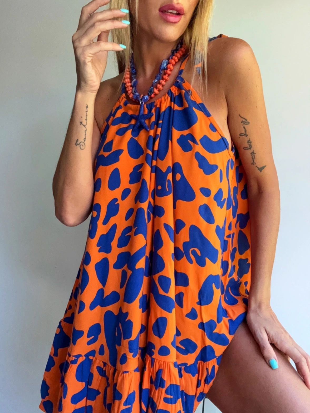 Classy Pretty Women's Summer Sleeveless Printed Dress