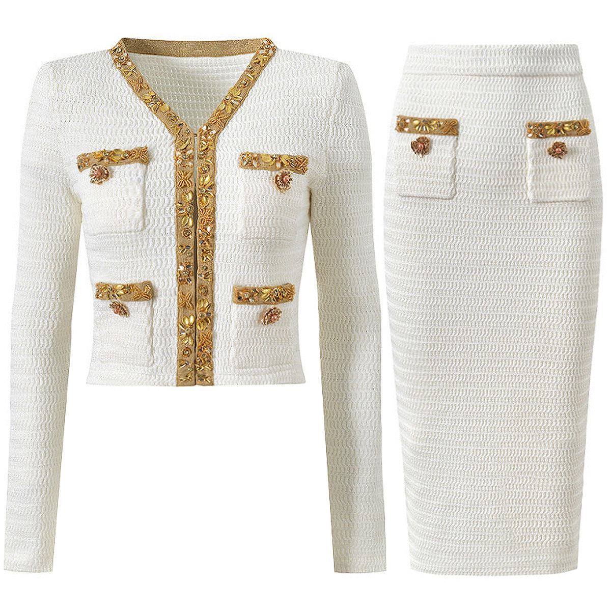High Quality Fashion Knitted Sequin Bead Coats
