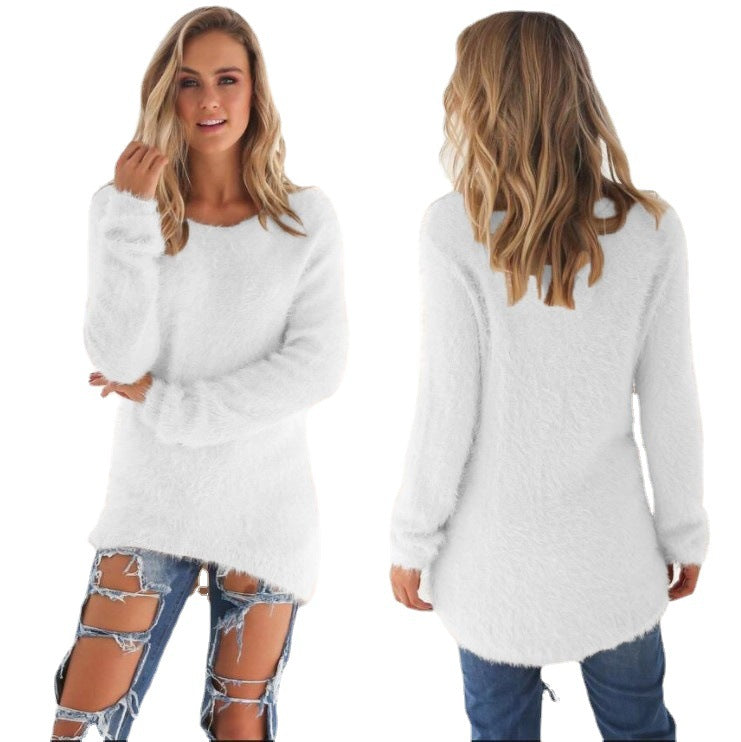 Women's Fashion Solid Color Long Sleeve Sweater