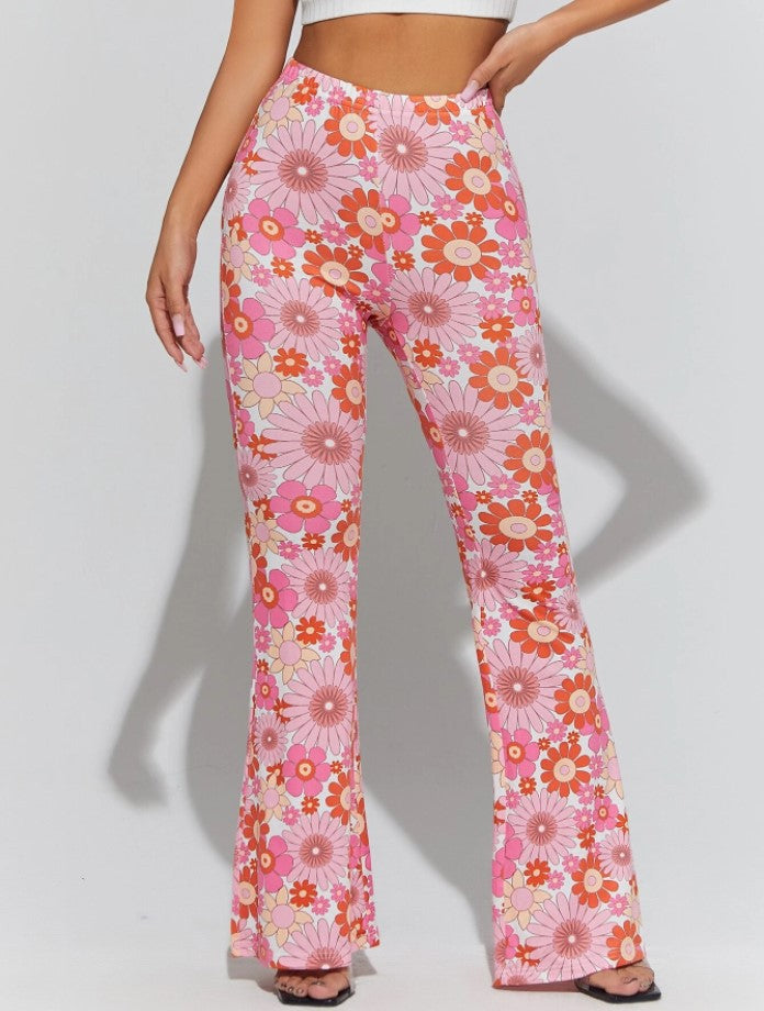 Women's Unique Summer Floral Sexy Bell-bottom Pants