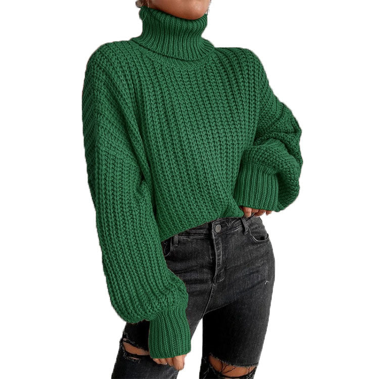 Women's Fashion Knitted Loose Pullover Turtleneck Sweaters
