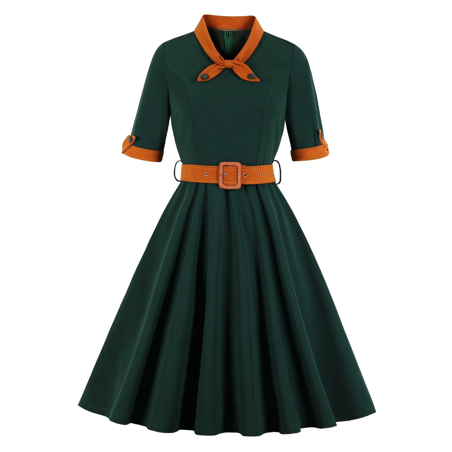 Autumn Patchwork Large Swing Dress Source Dresses