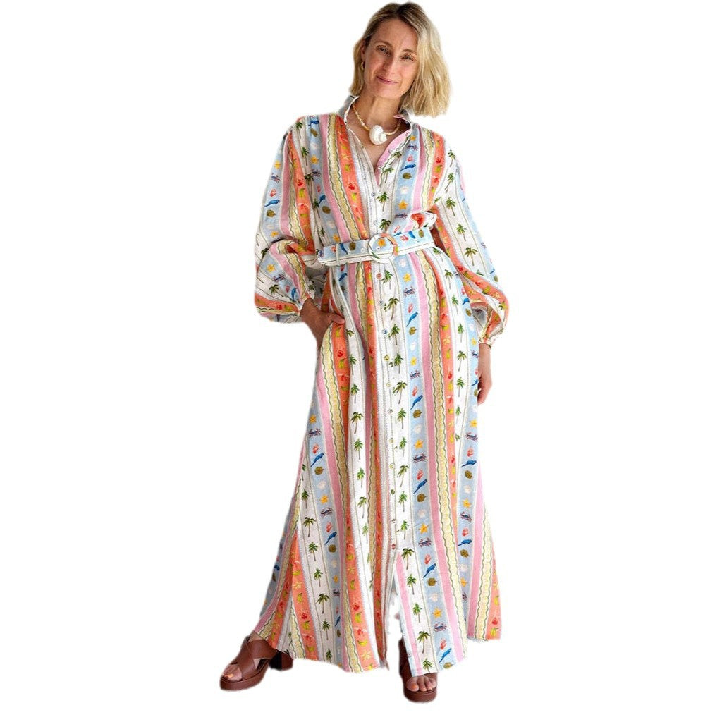 Unique Casual Fashion Belt Linen Long Cardigans