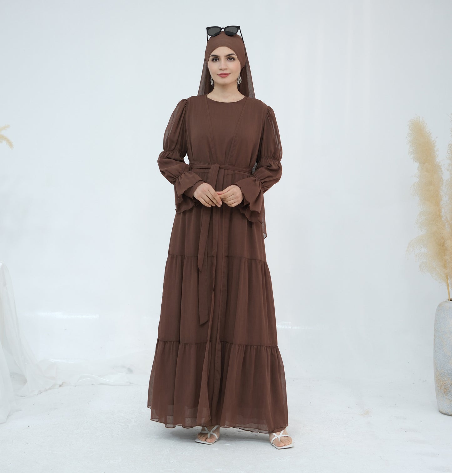Turkey Encounter Elegant Chiffon Wrinkle Two-piece Dresses