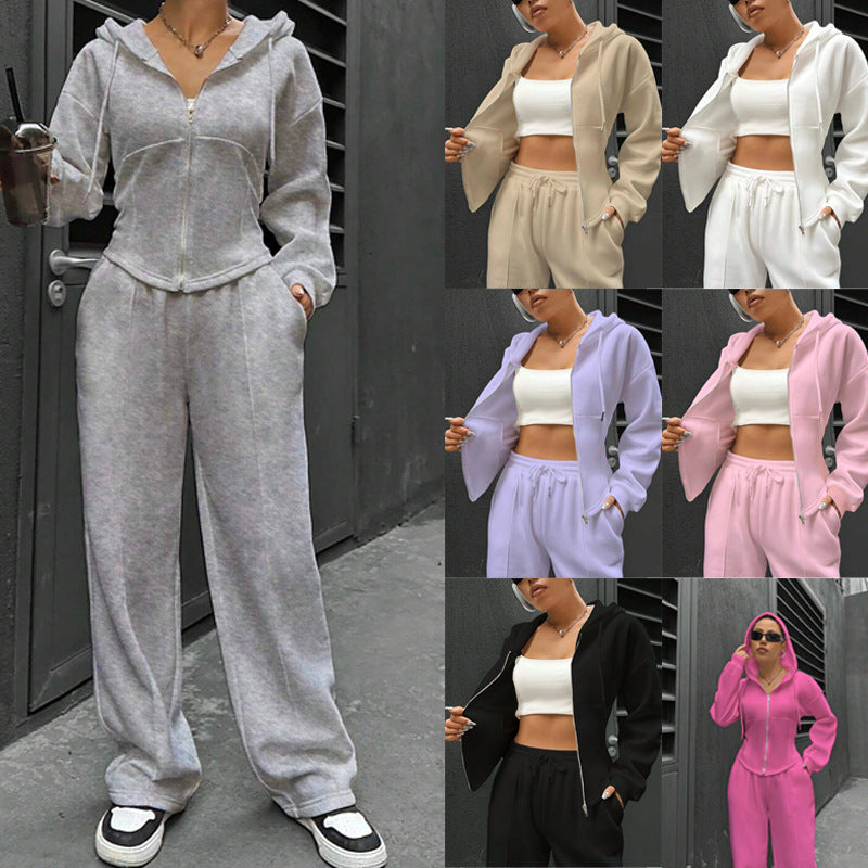 Popular Casual Versatile Women's Hooded Two-piece Fashion Casual Suit