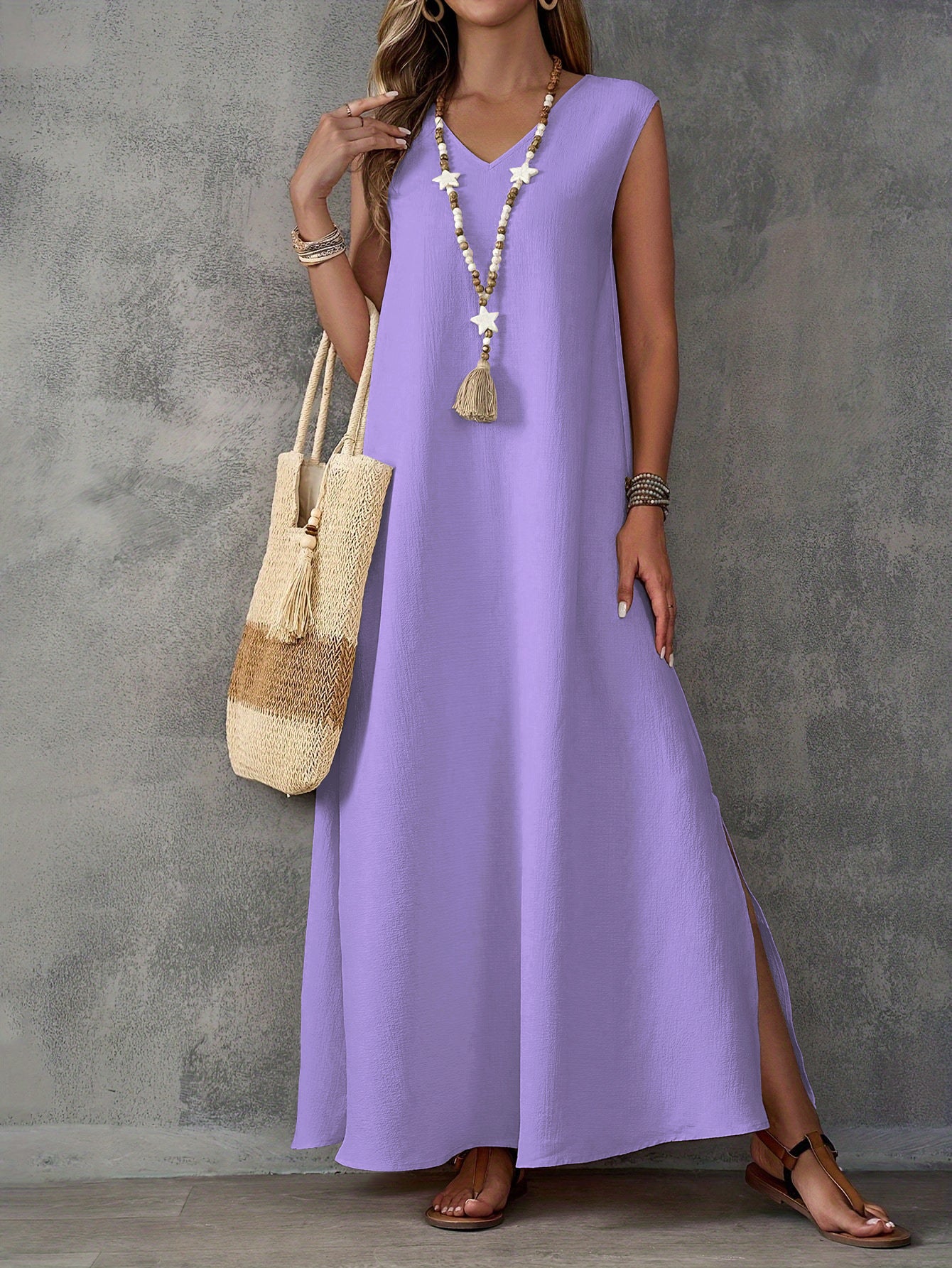 Women's Summer Sleeveless Side Slit Elegant Dress