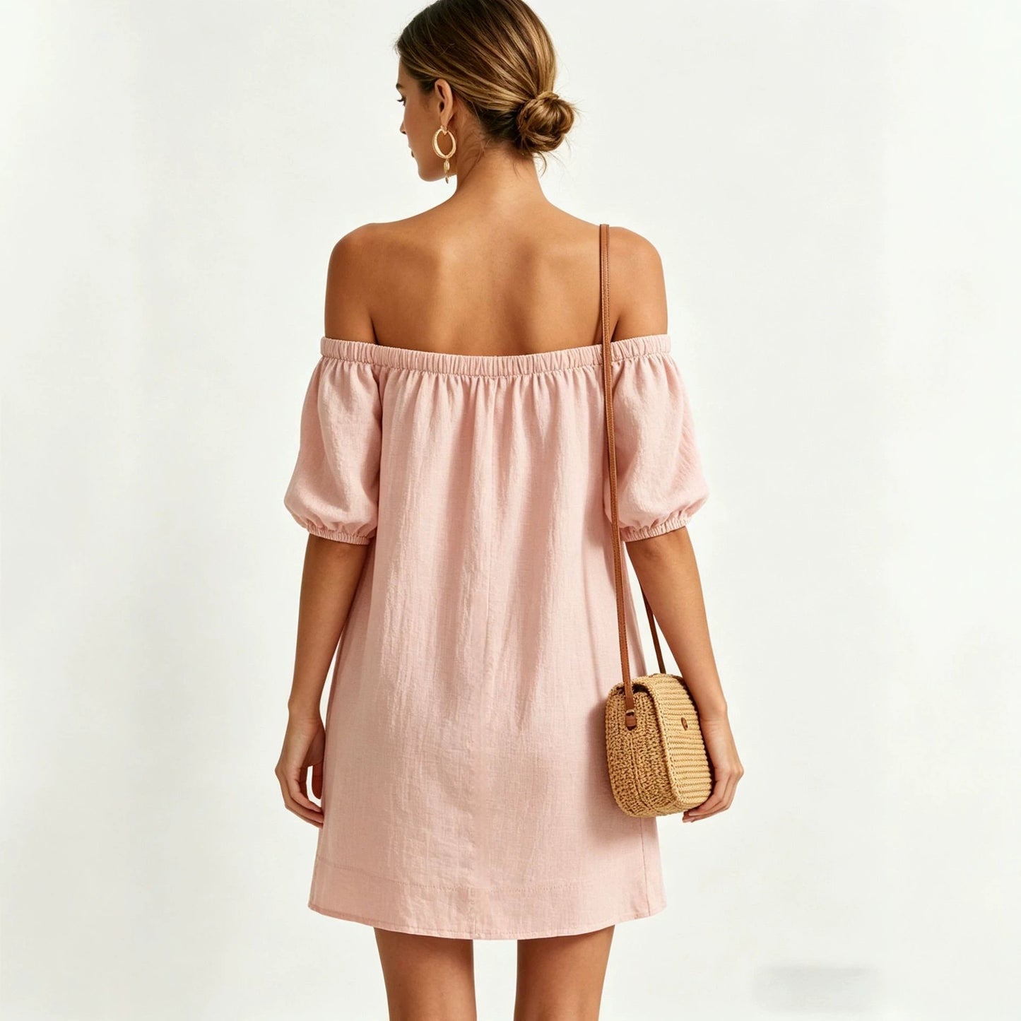 Women's Summer Cotton Linen Fashion Loose Temperament Solid Dress