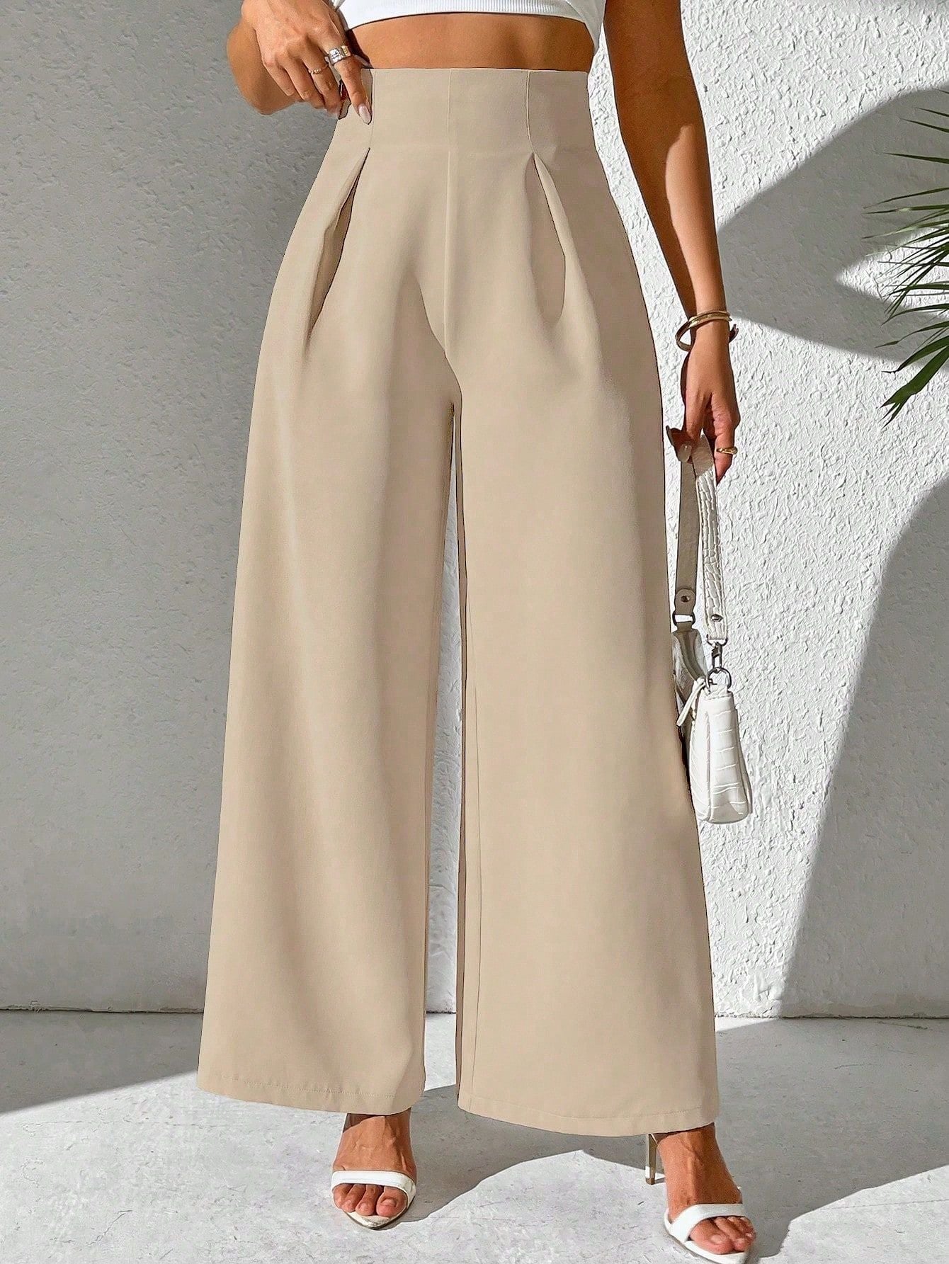 Women's Color High Waist Wide Leg Business Suits