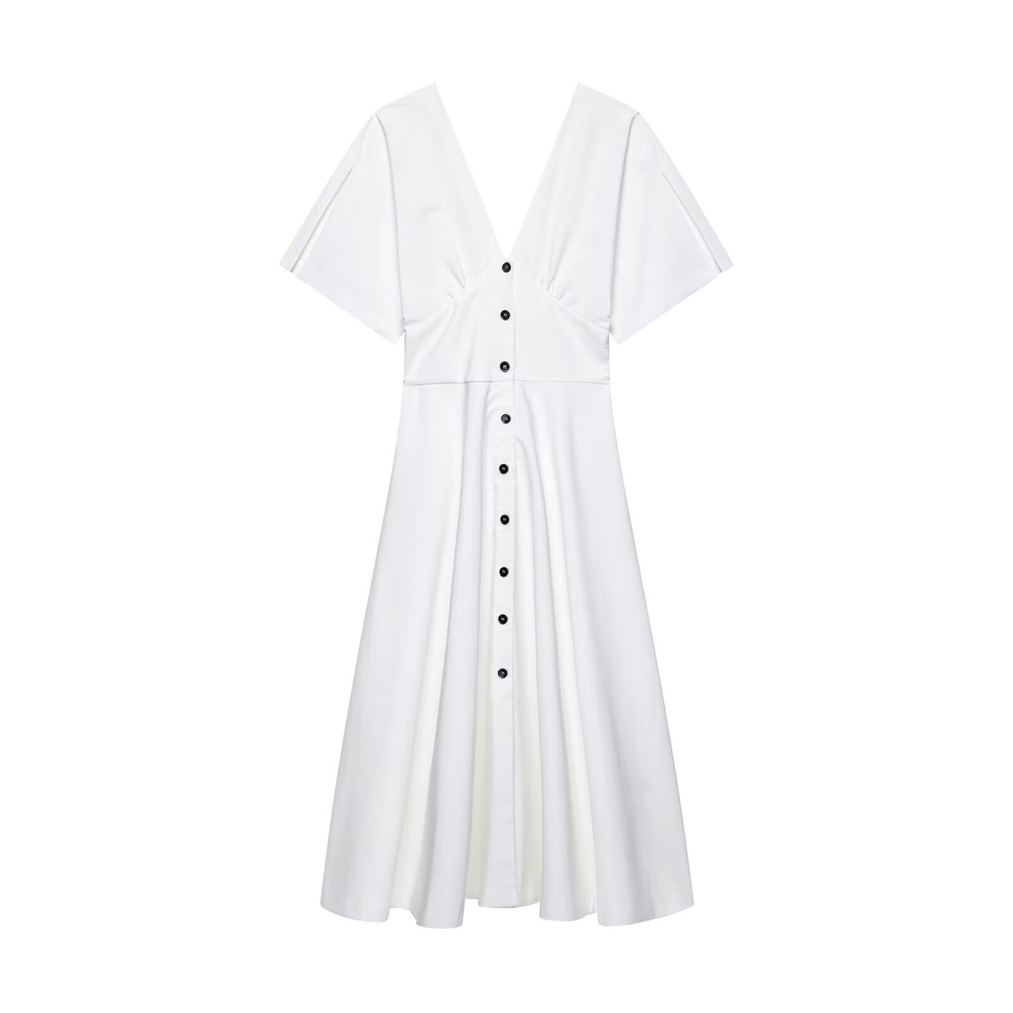 Women's Series Button Decoration Midi Dress Dresses