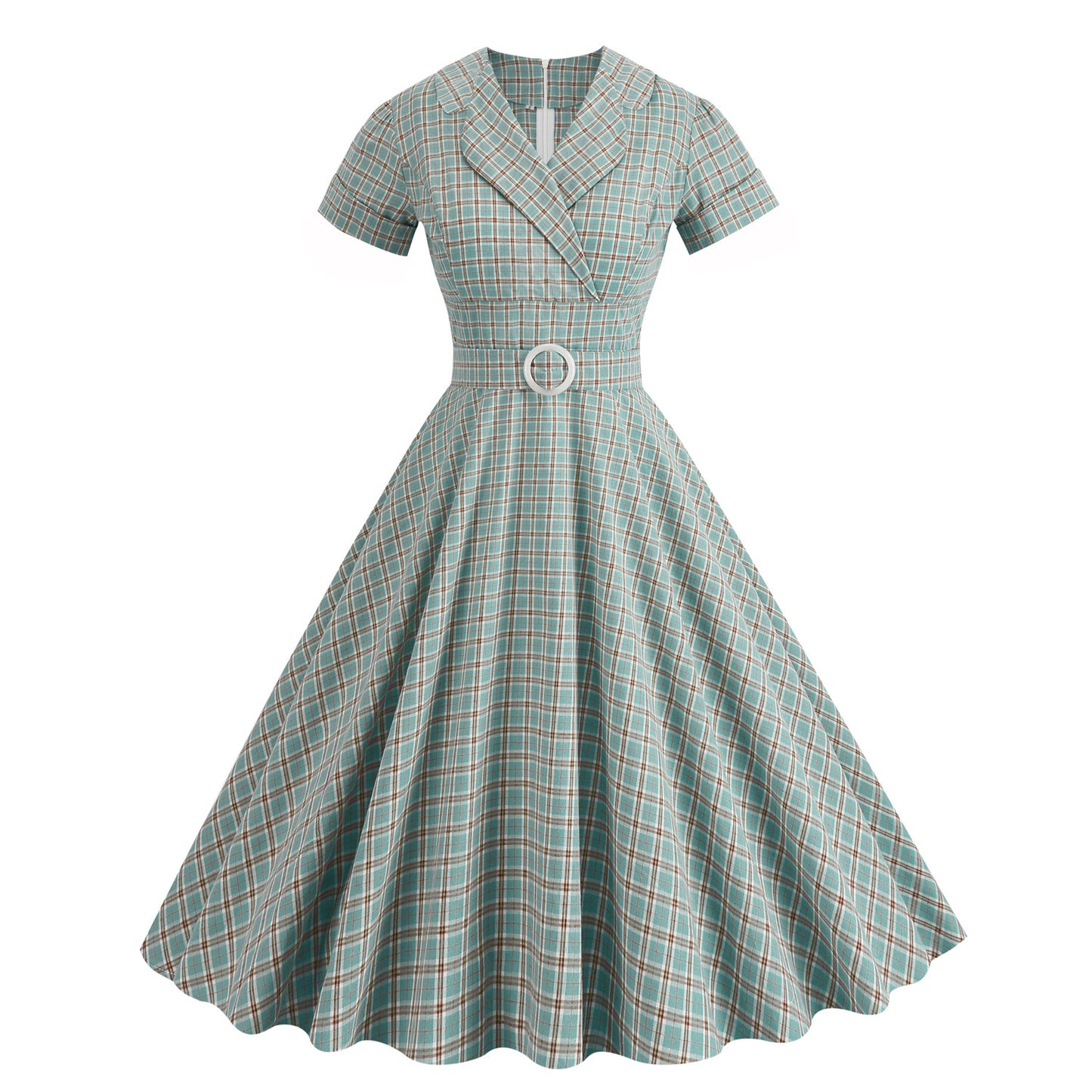 Style British Lattice Collar Sleeve High Dresses