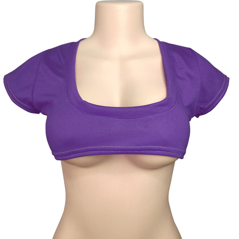Women's Two-dimensional Pure Color Half Milk T-shirt Cute Blouses