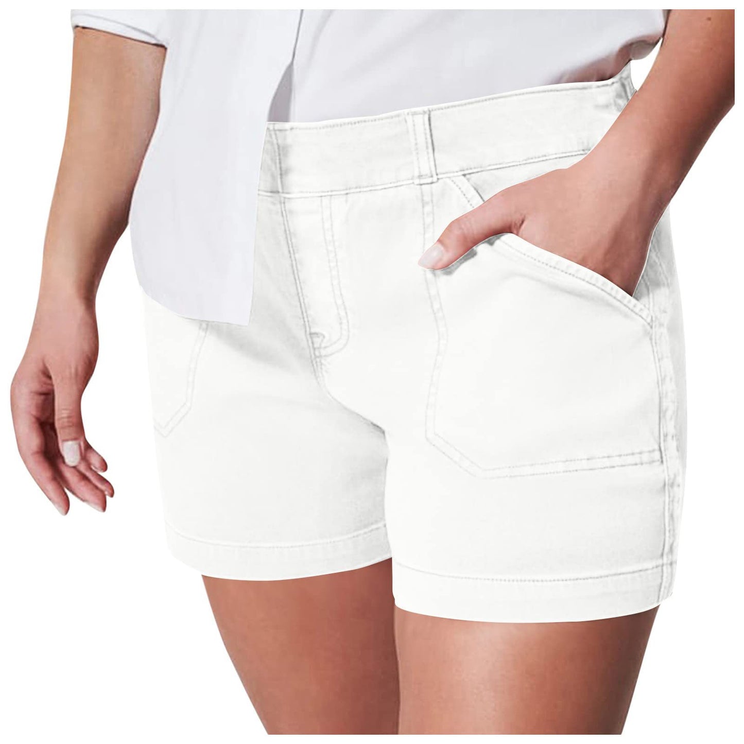 Fashion Simple Pocket Hip Lifting High Elastic Shorts