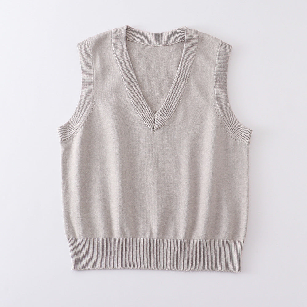 Basic Style Pullover Sleeveless Thin Solid Color Women's Sweater