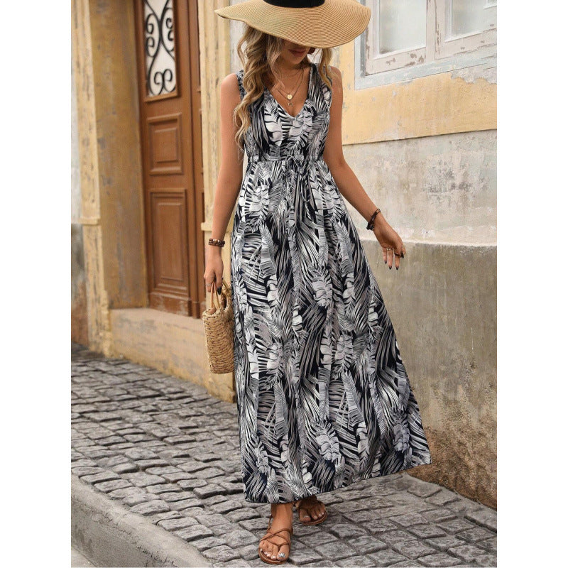 Women's Summer Hot Tropical Printing Strap Stitching Clothing